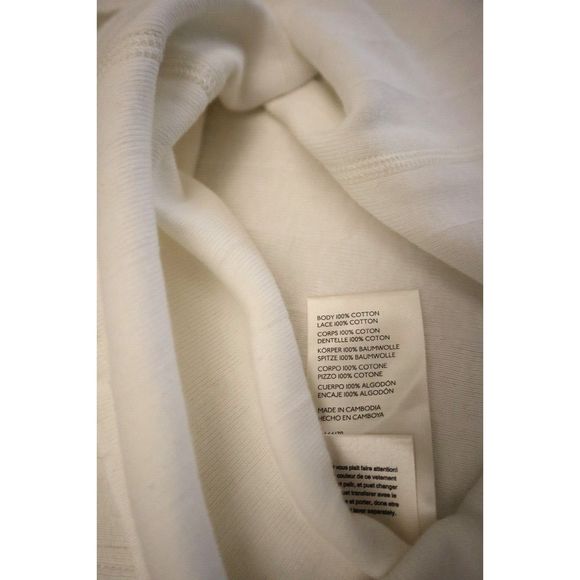 We The Free x FP OB1547016 Women's Sz S White/Blue 1/4 Zip Lace Sleeve Top - Picture 7 of 7